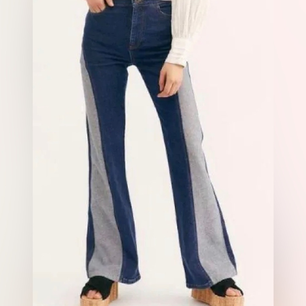 Free People Flip It & Reverse It Wide Leg High Rise Jeans 27 - Picture 2 of 6